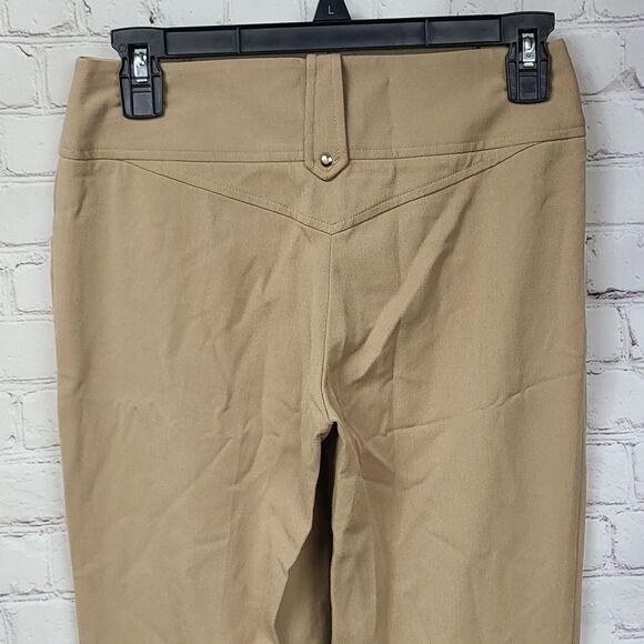 BCBG Maxazria Bootcut Tan Mid-rise Trouser Stretch Pant Work Uniform Vintage 90s - Picture 5 of 10